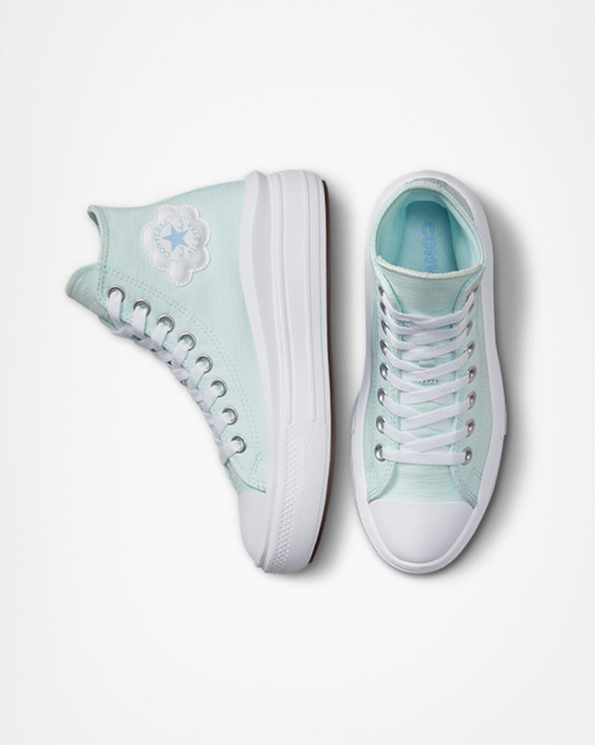 Girls' Converse Chuck Taylor All Star Move Cloud Patch High Top Platform Shoes Blue | AU 983CEK